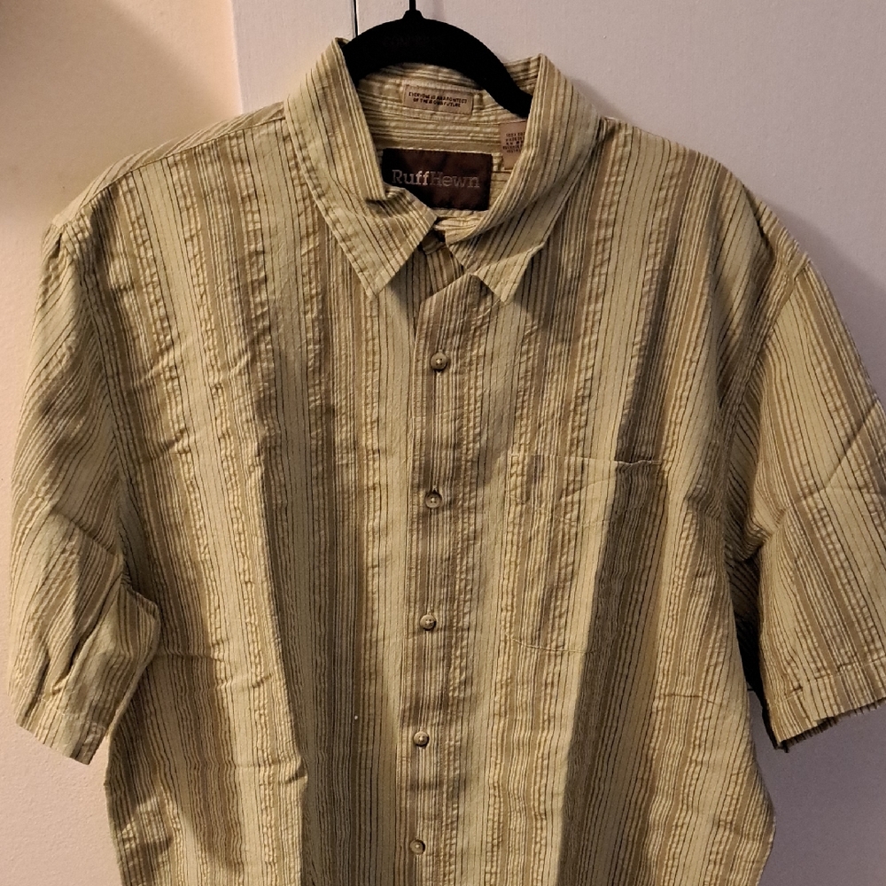 RUFF HEWN~Mens S/S Shirt~Green~SZ Large~MSRP $46~NWT
